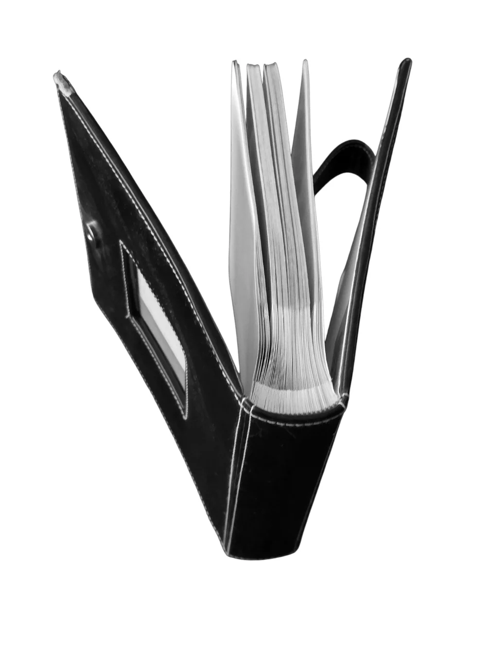 Black Leather Photo Album with Window